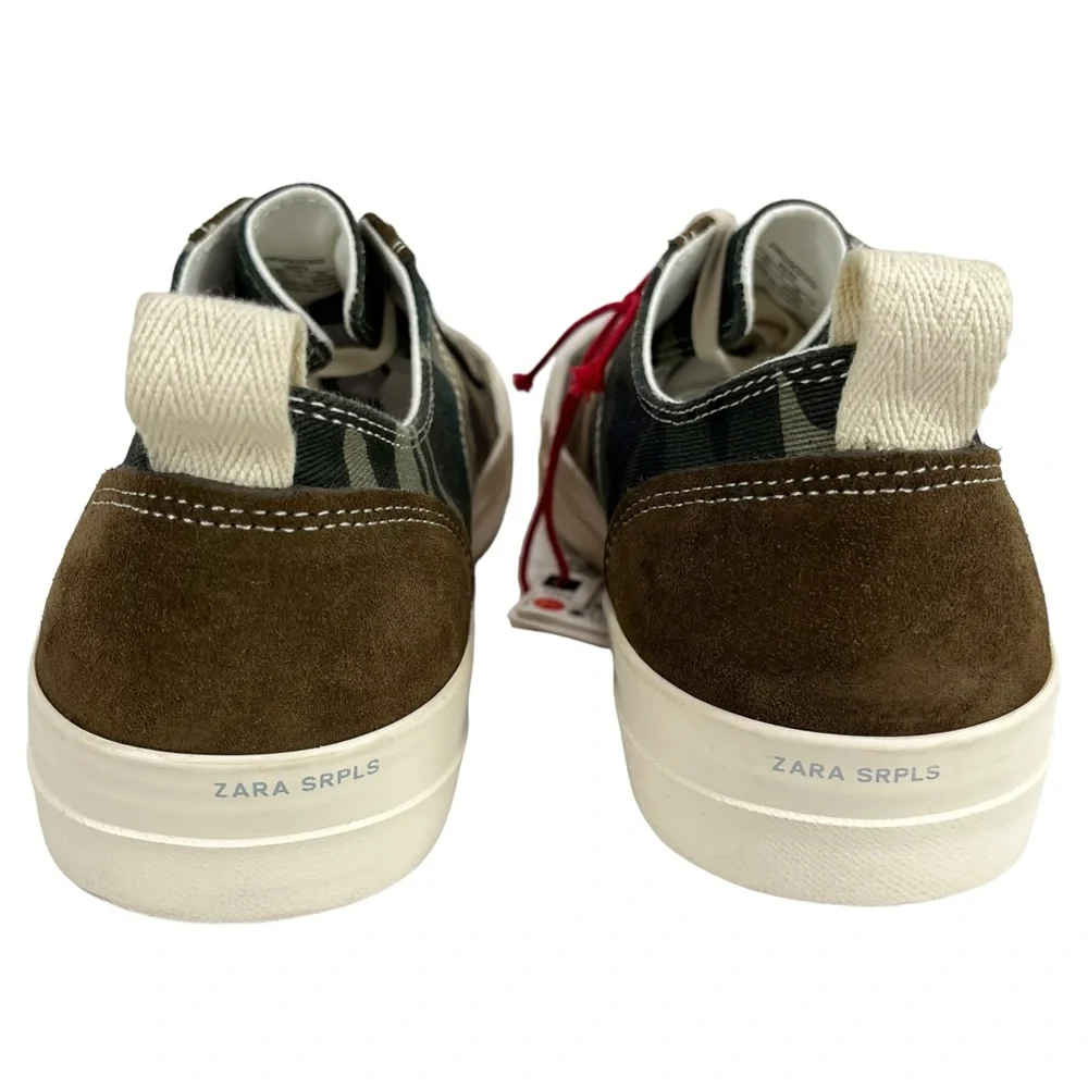 Zara SRPLS Men’s 8 Camo Sneakers NWT Low Top Lace Up Casual‎ Shoe Army Green